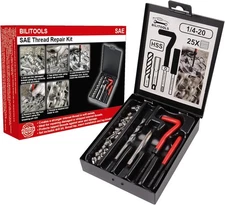 BILITOOLS 1/4-20 inch Thread Repair Kit, HSS Drill Helicoil Inch 