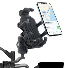 Motorcycle Phone Mount with Vibration Dampener, [Anti-Theft][Ultra-Sturdy] Re...