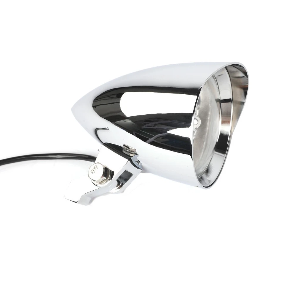 U S Chrome Bullet Headlight Assembly For Harley Sportster XL Softail Road Glide Foto 3 de 4