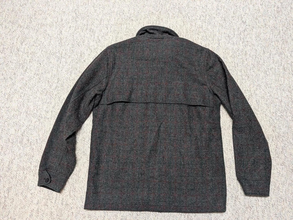 vintage LL BEAN wool jacket MALONE windowpane LT tall coat MACKINAW cape double - Image 2 of 4