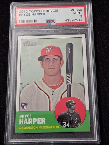 2012 Topps Heritage Bryce Harper #H650 PSA 9 Mint Rookie Card RC Rare SP