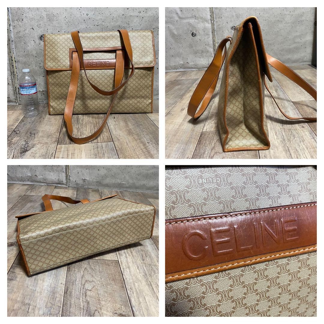 Authentic☆Celine Logo Macadam Pattern Leather Tot… - image 5