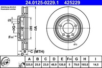 2X Bremsscheibe ATE 24.0125-0229.1 FüR Landrover Discovery 5 L462 Range Rover 4