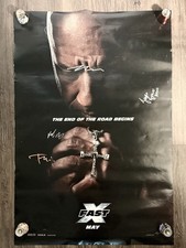 Vin Diesel signed Fast X poster original double-sided 27”x40” 4 cast autographs