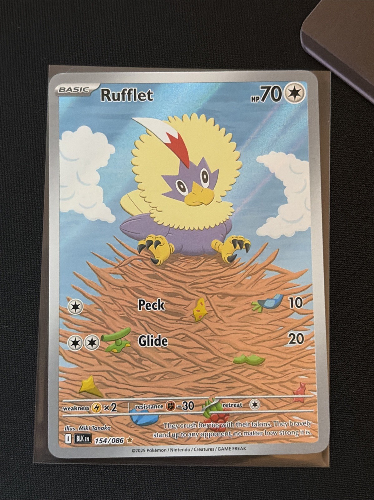 NM Pokémon TCG Rufflet 154/086 Black Bolt Illustration rare