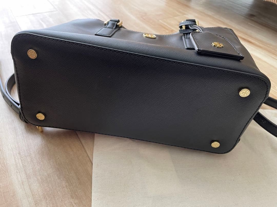 Tory Burch Saffiano Leather Shoulder Bag 2-way Black Zip Women's From Japan thumbnail 6