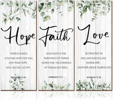 3 Pieces Faith Hope Love Wall Decor Bible Verse As the Picture Shows 