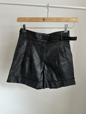Twinset Hose Shorts Leder 36 S schwarz