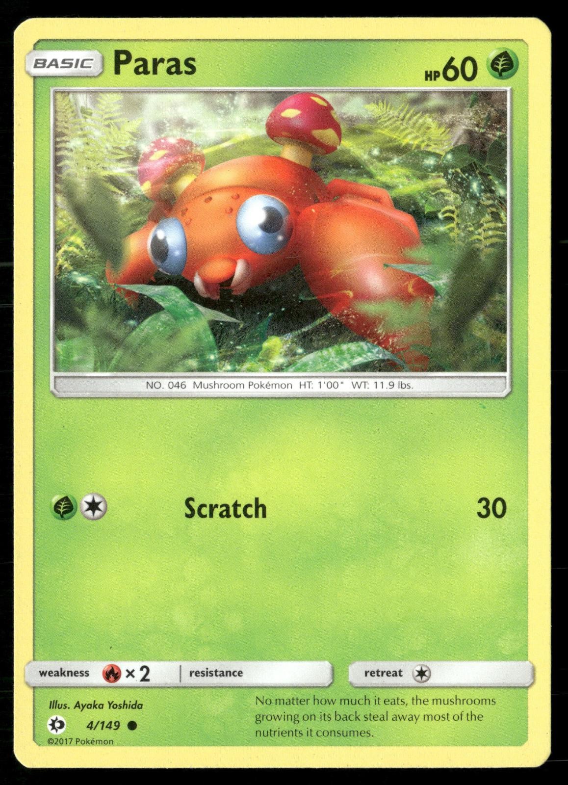 Paras 4/149 Common SM Base Set Pokemon LP