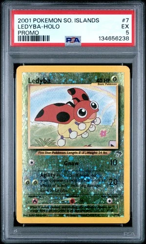 2001 POKEMON SOUTHERN ISLANDS PROMO #7 LEDYBA-HOLO PSA 5