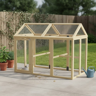 #ad #ad Wooden Chicken Coop Large Capacity with Perches Doors for Outdoor Backyard Farm $259.49