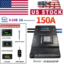 JK 8S-24S 150A Li-ion LiFePo4 BMS Board 2A Active Balancer APP BT/ RS485 LOT AEU