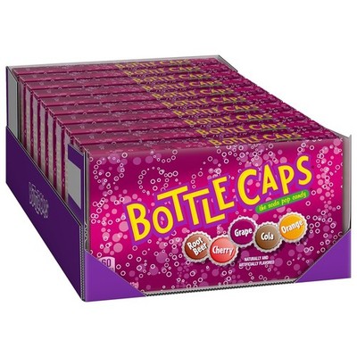 Bottle Caps, Fizzy Hard Candy, 5 Ounce Theater Candy Boxes (Pack of 10)