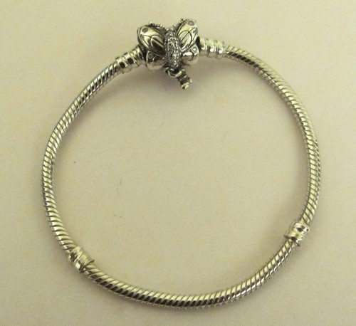 PANDORA ALE 925 Schmetterling Verschluss Schlangenkette Armband 6,7 cm NEU