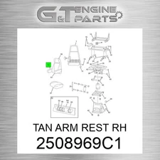 2508969C1 TAN ARM REST RH fits INTERNATIONAL TRUCK (Surplus Open Box)