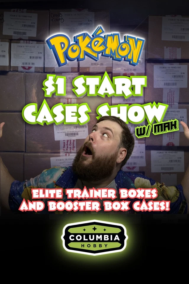 $1 Start Pokemon Cases, Booster Boxes, ETBs and more! w/Mak