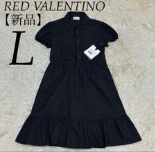 Red Valentino Short Sleeve Black Dress L
