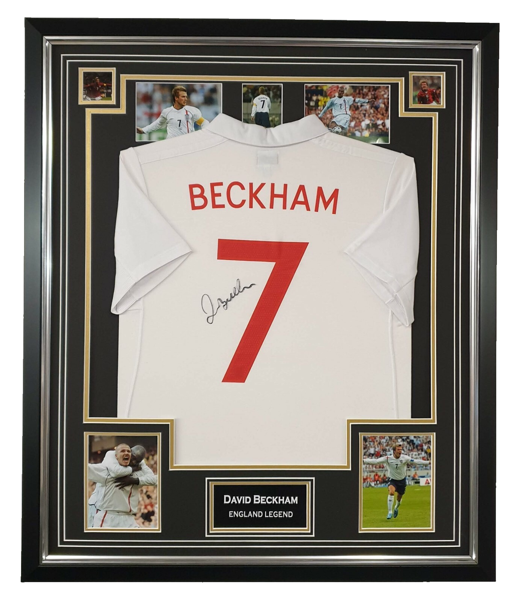 David Beckham England Signed SHIRT Jersey Autographed Display | eBay
