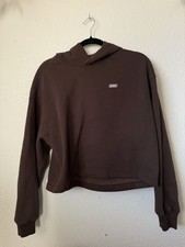 FIGS Women's Pullover Hoodie Brown Logo Accent Size S Long Sleeve