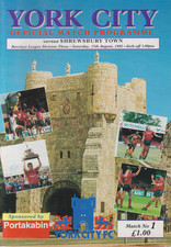 York City v Shrewbury Town programme, 1992-93