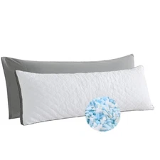 WhatsBedding Shredded Memory Foam Body Pillow w/ Removable Cover - All Sleepers