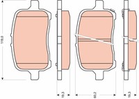 Bremsbelagsatz Scheibenbremse TRW GDB1755 FüR Chevrolet Opel HHR M07 GT G67