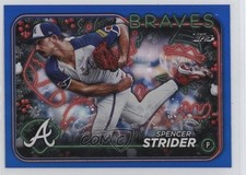 2024 Topps Holiday Blue Metallic Glitter Spencer Strider #H110 k2y