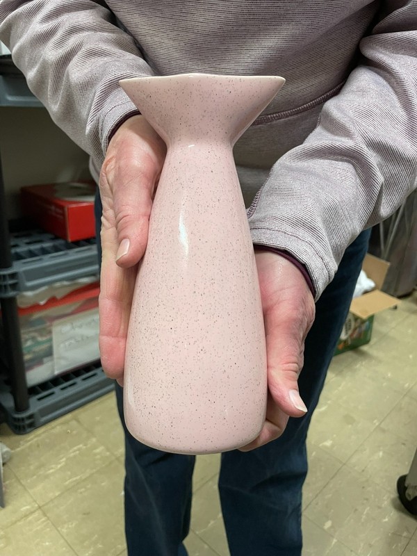 vase bauer rare mid century modern space age vase tea Vintage good atomic pink