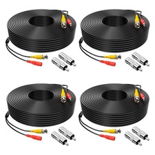4 Pack 100ft bnc Video Power Cable Security Camera Cable Wire Cord for CCTV...