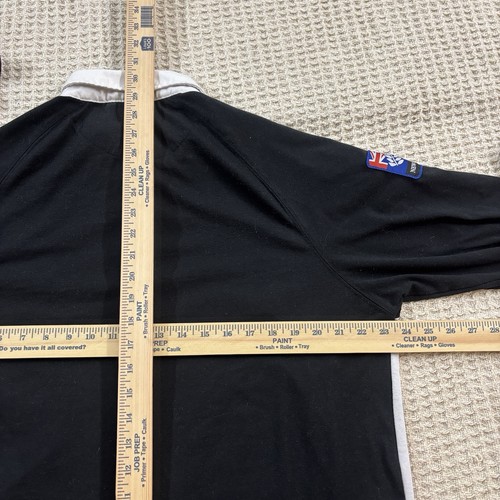 Vintage New Zealand Poloshirt Langarm Schwarz Herren Größe XL - Schneller Versand - Bild 10 von 10