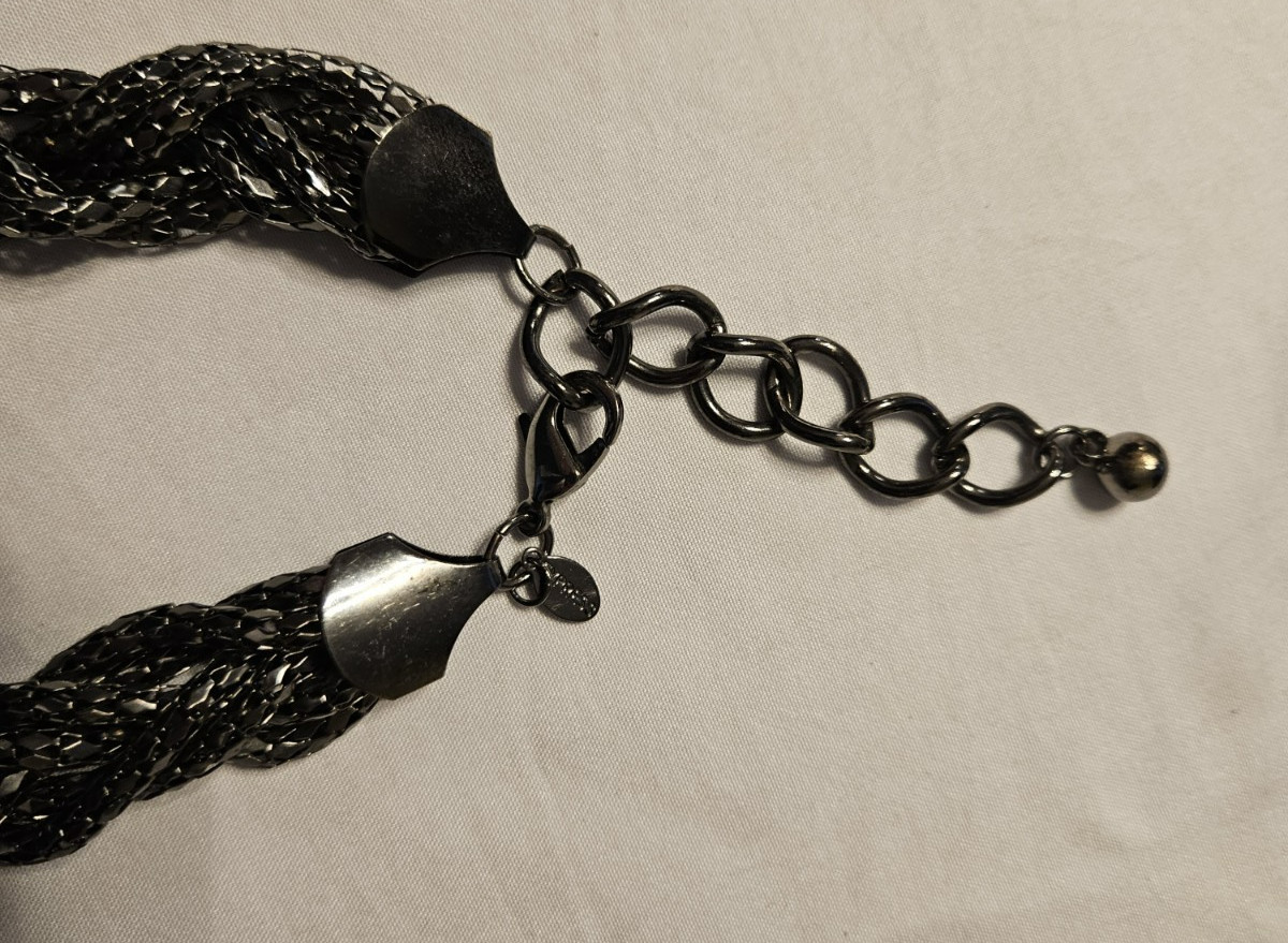 Express Statement Sparkle Black Braided Beads 18"… - image 3