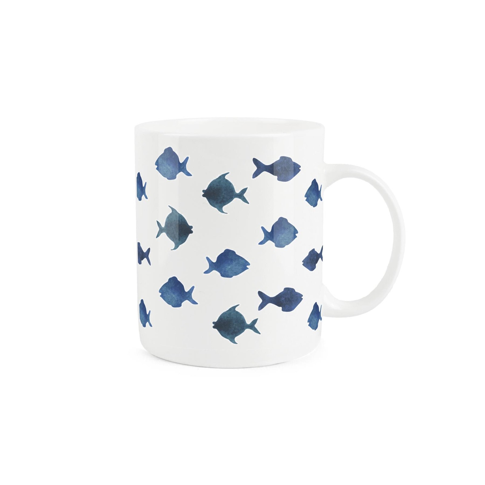 Bone China Fish Print Mug - Sealife Drinks Cup Gift