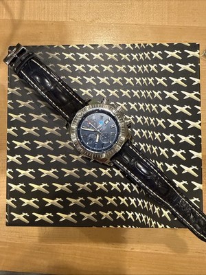 Brietling Super Avenger 48mm Watch Box and Papers Set Blue Stick Dial Complete