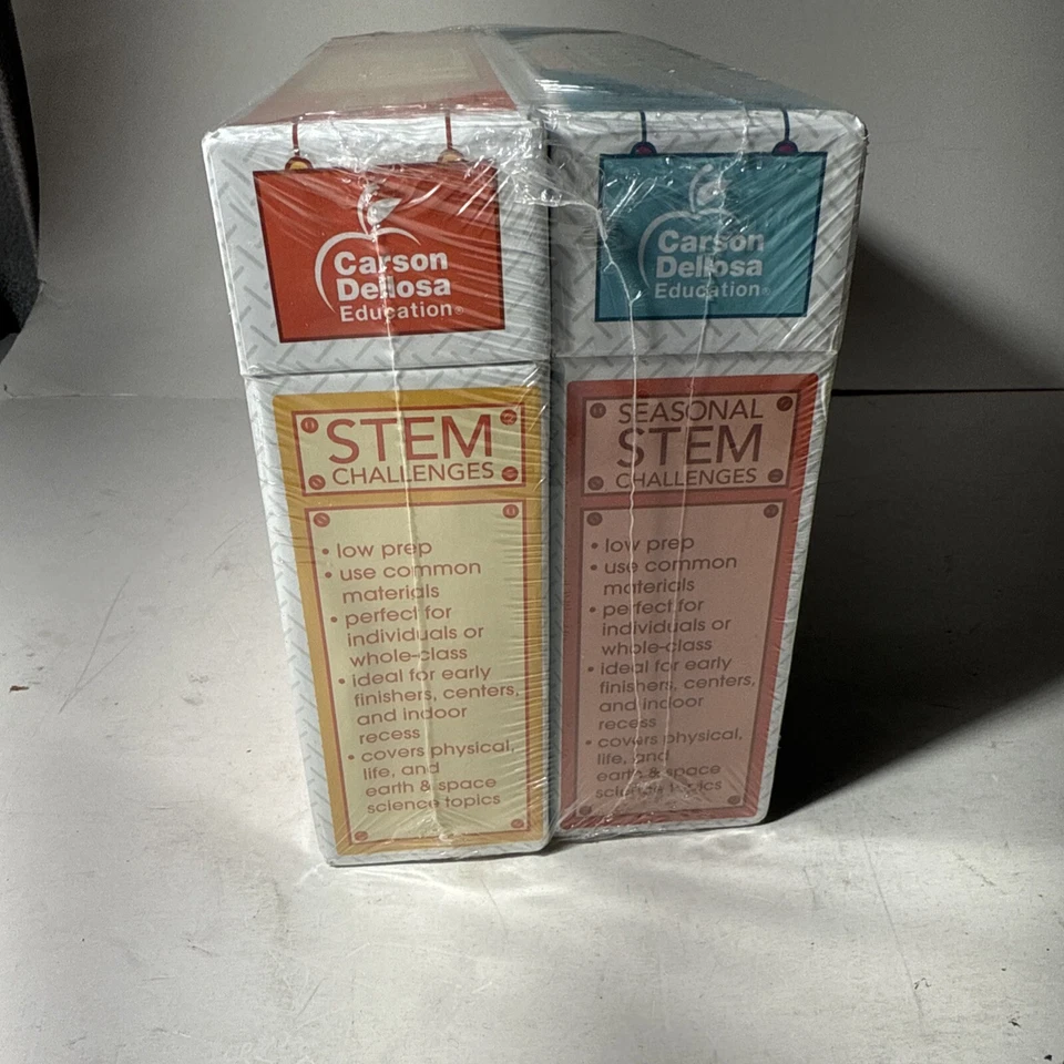 Paquete de 2 tarjetas de aprendizaje de temporada Carson Dellosa STEM Challenges Grab & Go grado 2-5 Foto 2 de 4