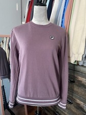 Fila Sweatshirt Women s S Purple Pullover Crew Neck Casual Logo Knit