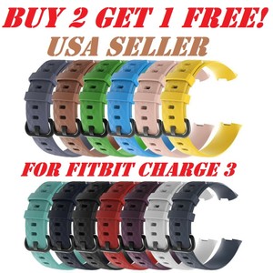 For-Fitbit-Charge-3-Watch-Band-Replacement-Silicone-Diamond-Bracelet-Wrist-Strap