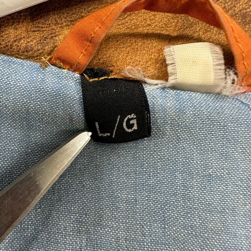 VINTAGE Marc New York Jacket Mens L Orange Chore Barn Utility Lobster Clasp 90s - Picture 13 of 19