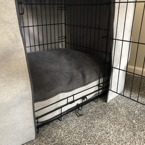 Deluxe handmade dog crate / cage cover with matching bed cushion cover size S - Picture 4 of 8