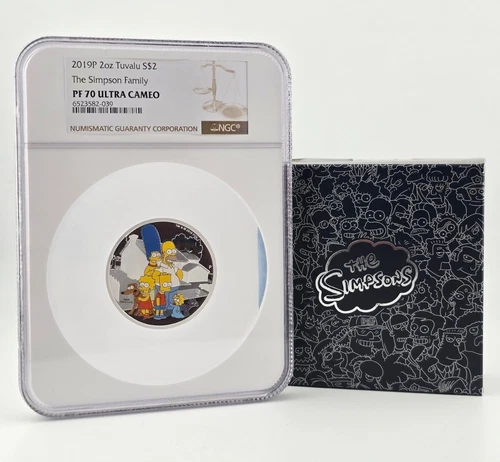 2019 The Simpson Family 2oz .999 Silver Proof Coin NGC PF70 Tuvalu OGP Rare