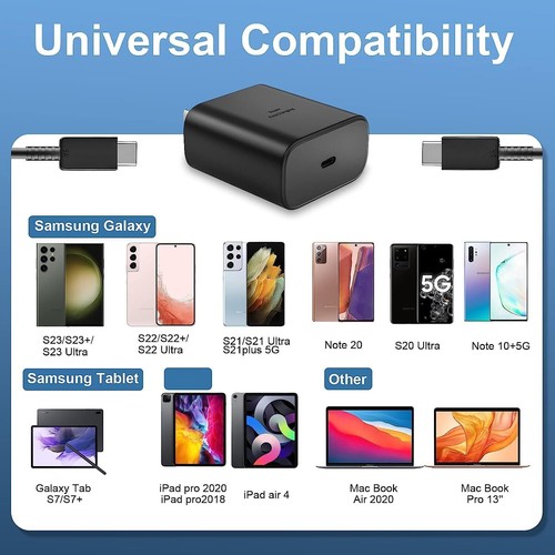 45W Super Fast Wall Charger w/Type-C Cable For Samsung Galaxy S23 S22 iPhone 15 - Picture 3 of 23