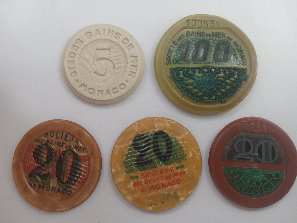 レナウン モナコP シルバー 35π CHIPS MONACO casino chips. LOT of 5 different chips. 100-20-20-20-5 | eBay