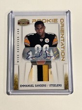2010 GRIDIRON GEAR ROOKIE ORIENTATION 3 CLR PRIME EMMANUEL SANDERS AUTO RC /15