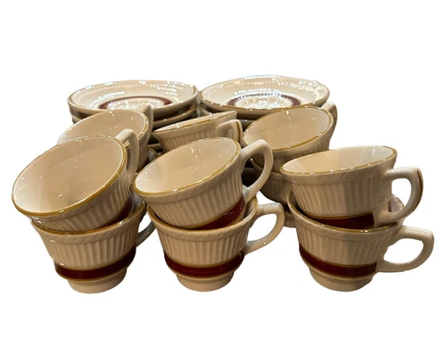Set of 12 Vintage Shenango China Restaurant Ware Demitasse Cups & Saucers