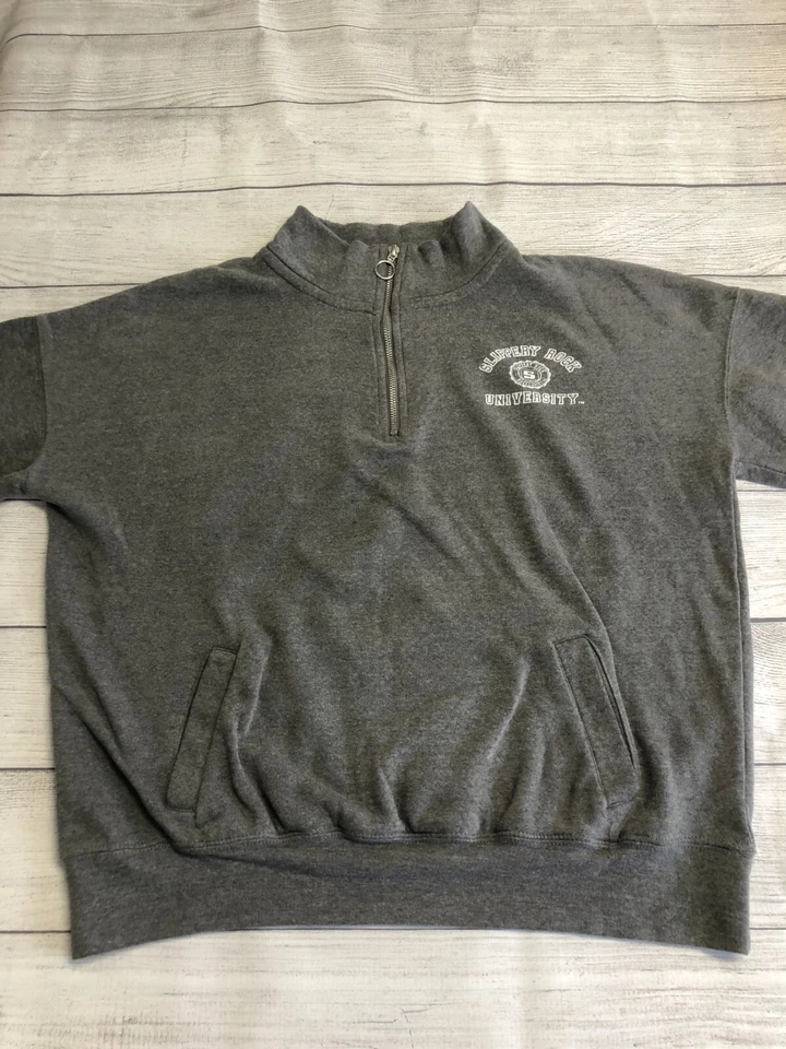 Slippery Rock University Pullover Womens Large 1/4 Zip Sweatshirt Pullover Gray - Изображение 3 из 4