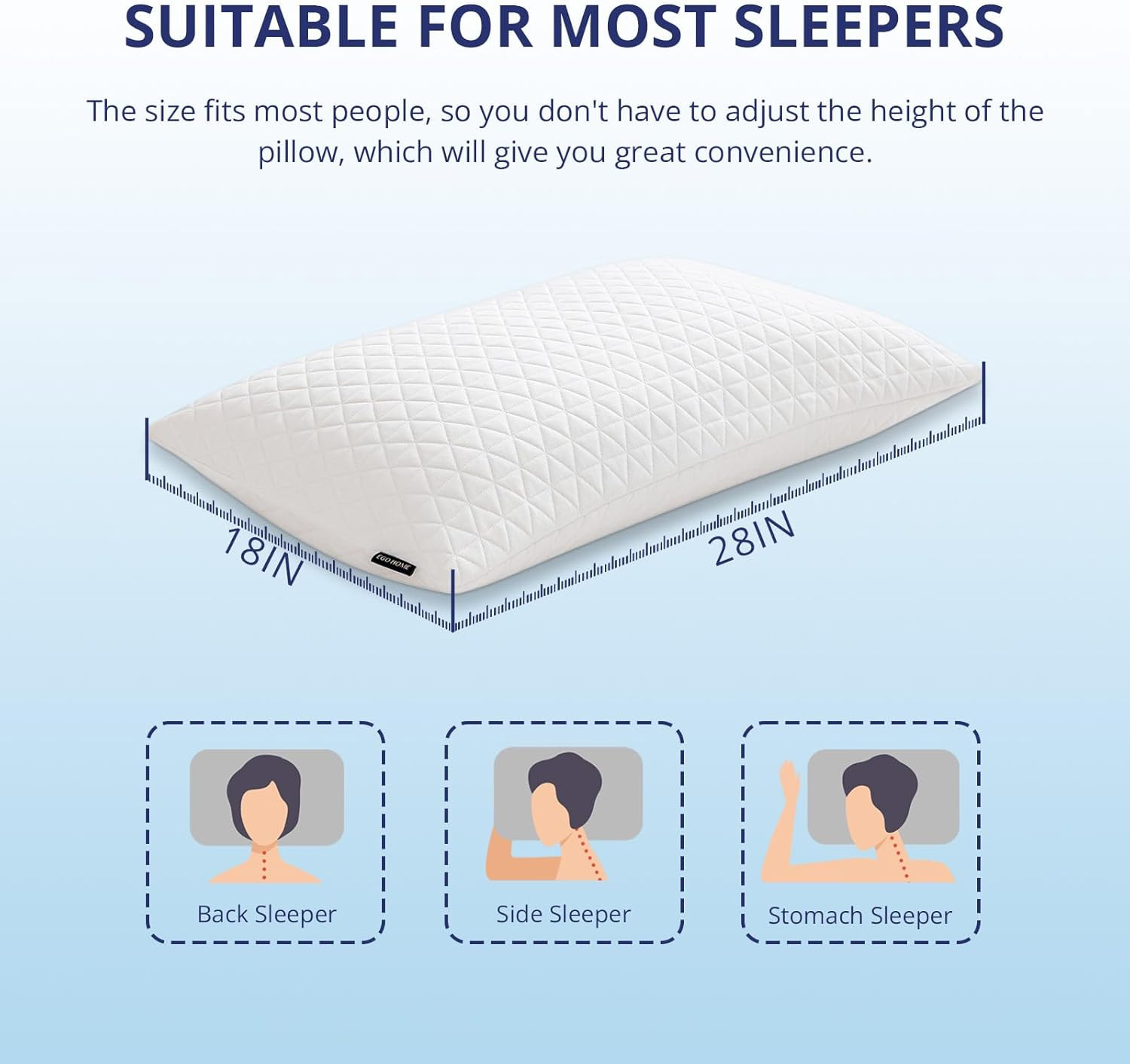 Shredded Memory Foam Pillows, Bed Pillows for Sleeping, Medium Firm Pillows Stan