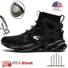 Work Safety Shoes for Men Steel Toe Shoes Lightweight Breathable Toe Sneakers