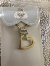 Eyeglass Holder Pendant-Love/Heart 18" w/2" Ext Purple Flower Nickel free