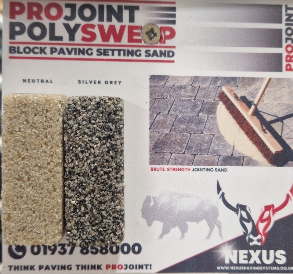 Polysweep Gray Color Polysweep Brush in Paving Setting Sand Silver Grey 20kg | eBay UK