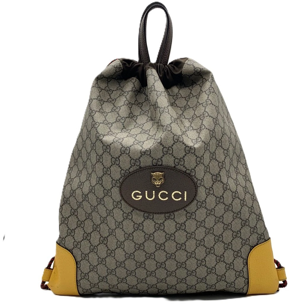 Sac à dos Gucci Knapsack GG Supreme Tiger cuir beige 473872 rang AB occasion