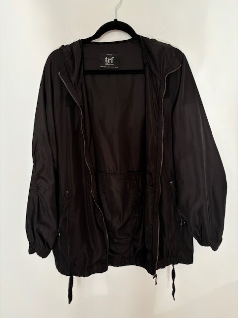 ZARA TRF Collection Black Softshell Zip-up Nylon Jacket Women's